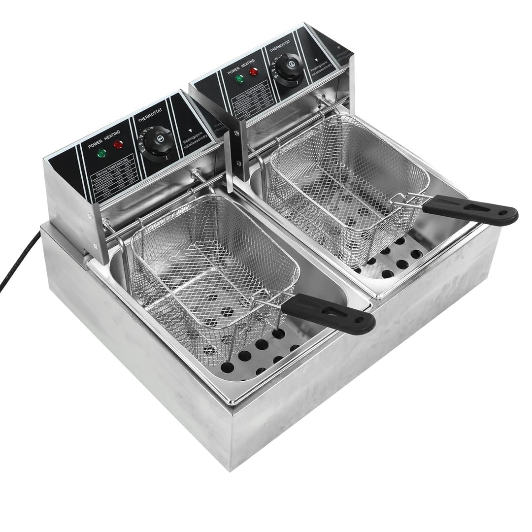 KRD Commercial Fryer Double Electric 2x 6 litre 5kW Countertop