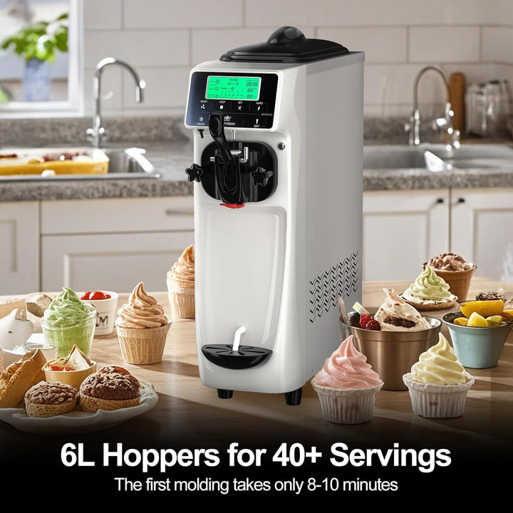 KRD Soft Serve Ice Cream Machine with Air Pump Function 16-18L/H Table Top