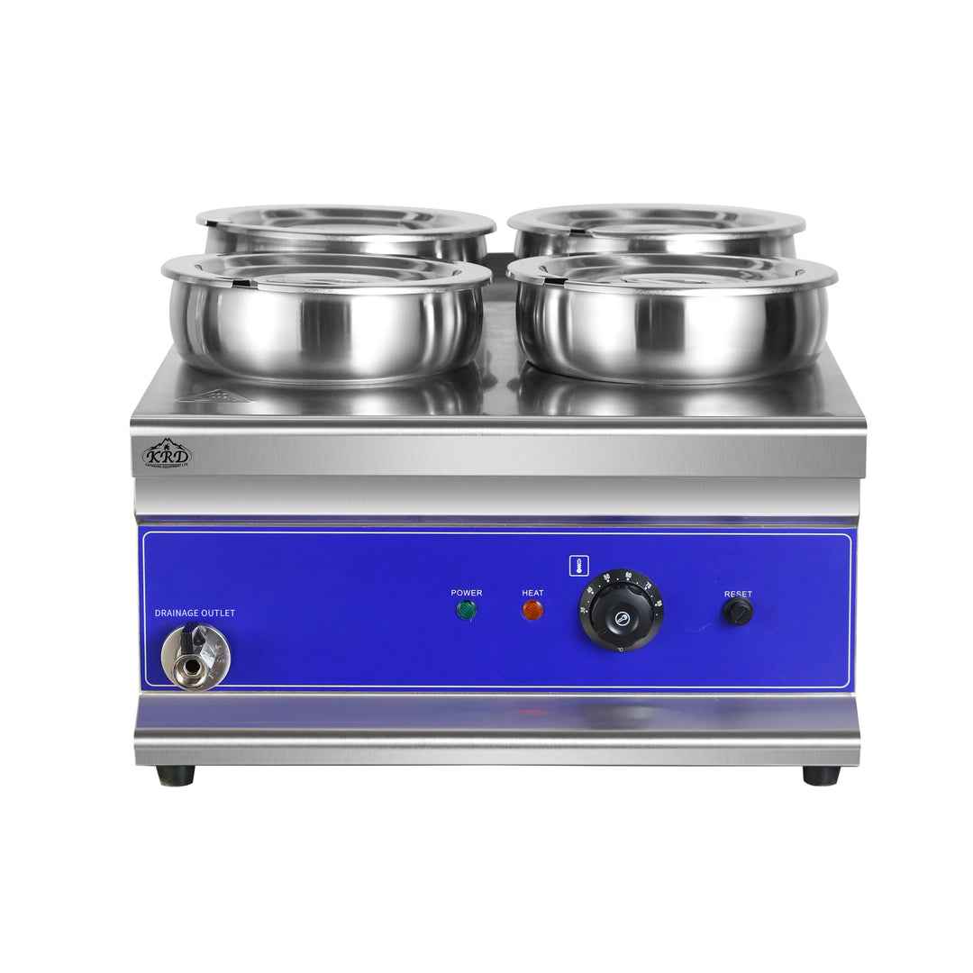 KRD 4 Round Pot Bain Marie 4x 4ltr with Drain Tap BM4TT