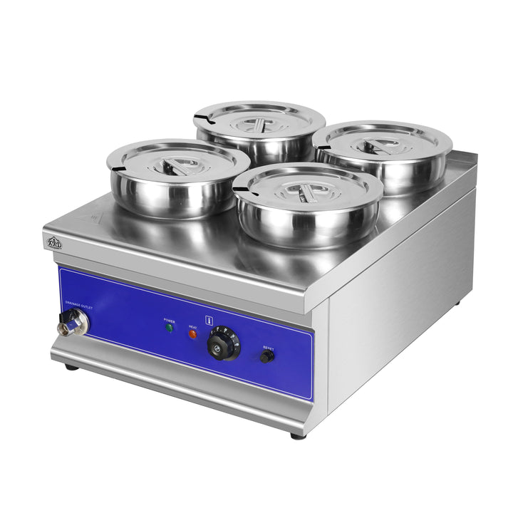 KRD 4 Round Pot Bain Marie 4x 4ltr with Drain Tap BM4TT
