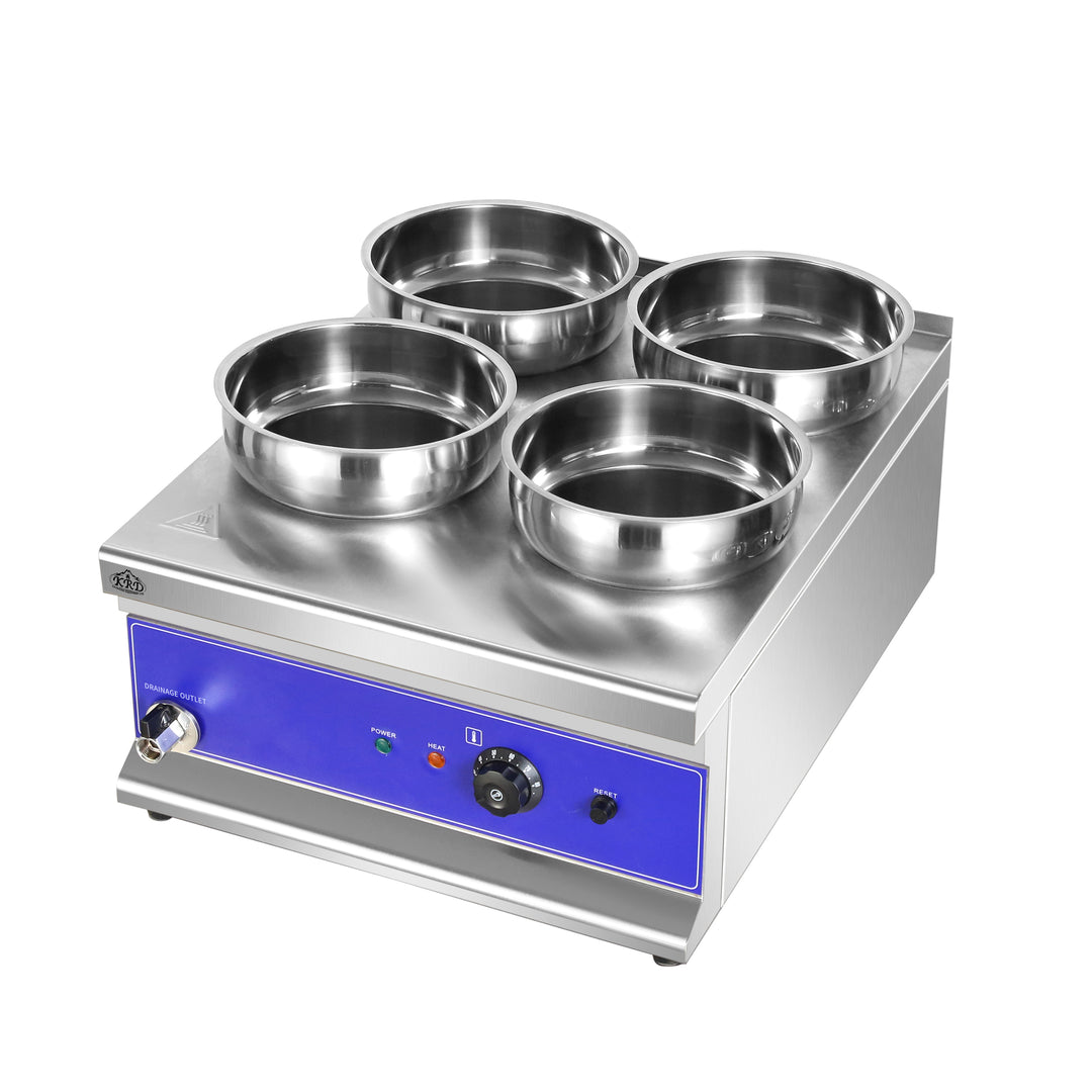 KRD 4 Round Pot Bain Marie 4x 4ltr with Drain Tap BM4TT