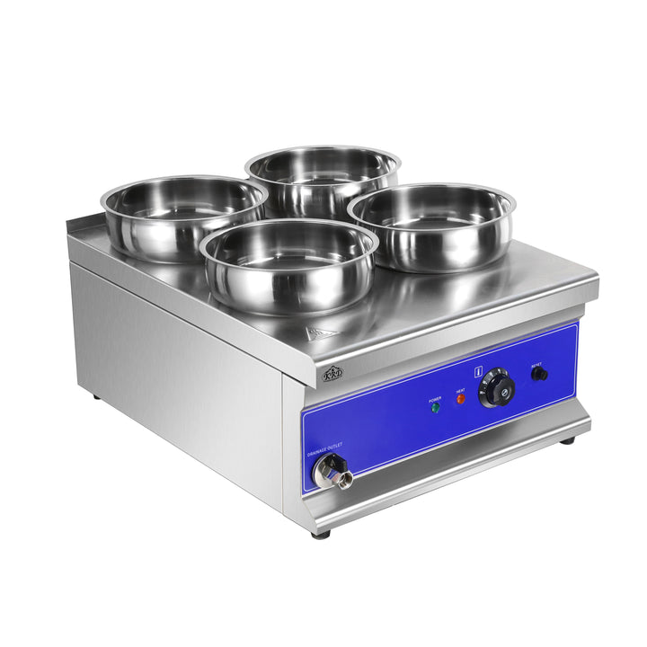 KRD 4 Round Pot Bain Marie 4x 4ltr with Drain Tap BM4TT