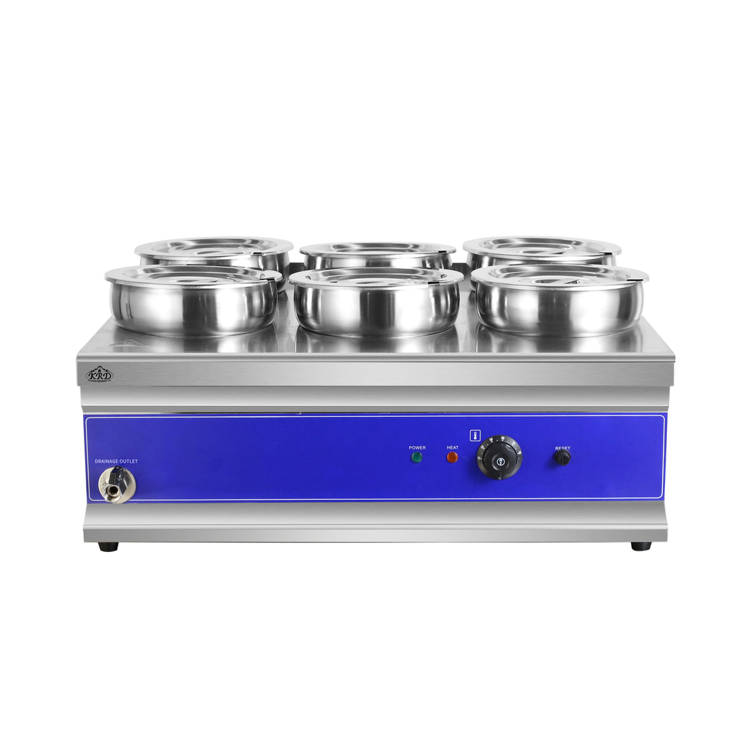 KRD 6 Round Pot Bain Marie 6x 4ltr with Drain Tap BM6TT