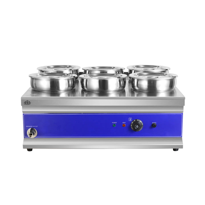 KRD 6 Round Pot Bain Marie 6x 4ltr with Drain Tap BM6TT