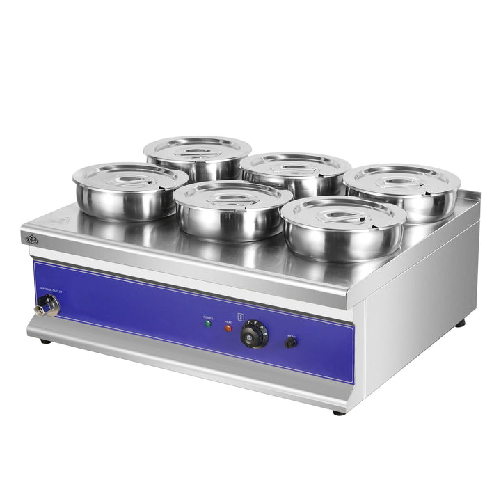 KRD 6 Round Pot Bain Marie 6x 4ltr with Drain Tap BM6TT