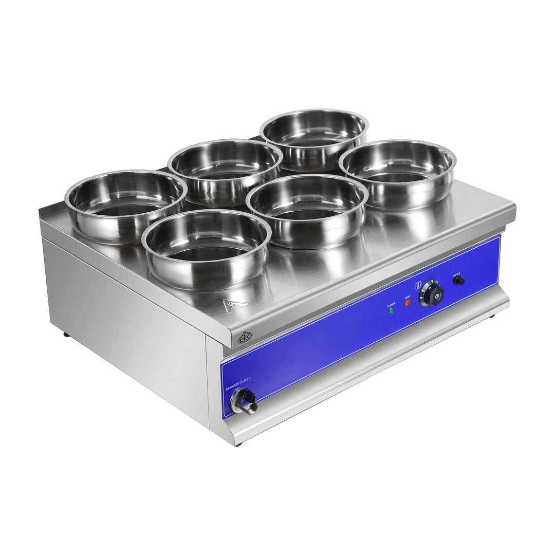 KRD 6 Round Pot Bain Marie 6x 4ltr with Drain Tap BM6TT