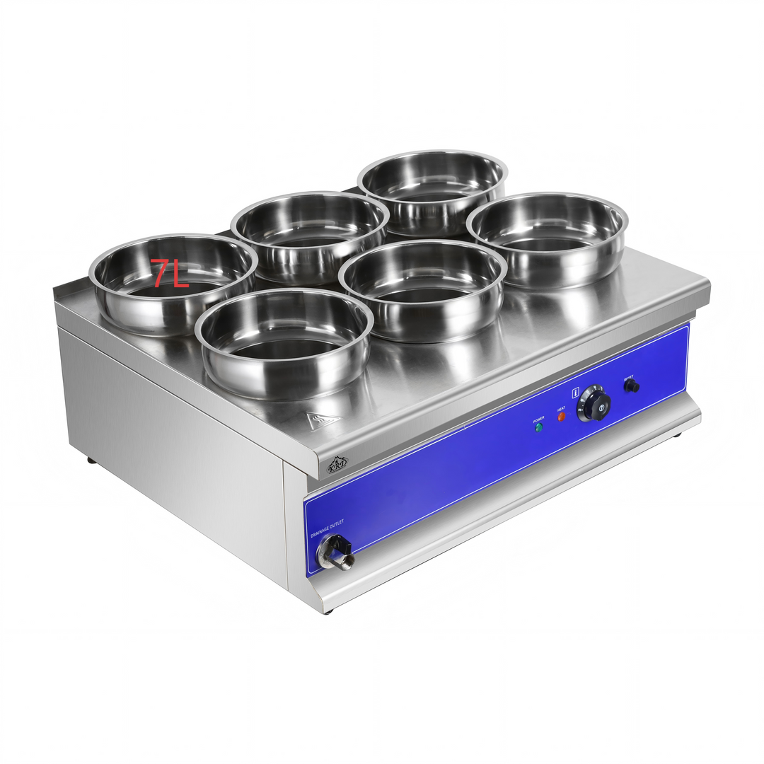 KRD 6 Round Pot Bain Marie 6x 4ltr with Drain Tap BM6TT