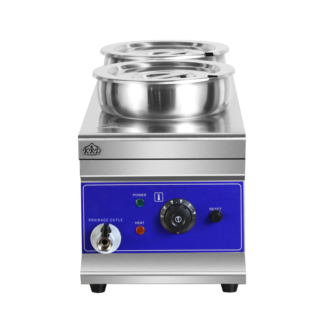 KRD 2 Round Pot Bain Marie 2x 4ltr with Drain Tap BM2TT