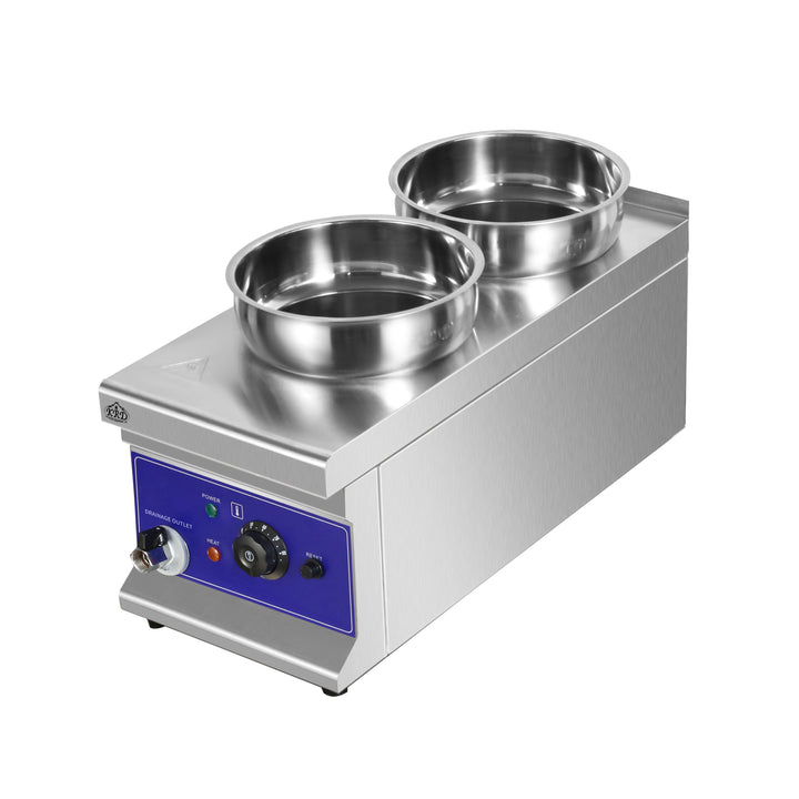 KRD 2 Round Pot Bain Marie 2x 4ltr with Drain Tap BM2TT