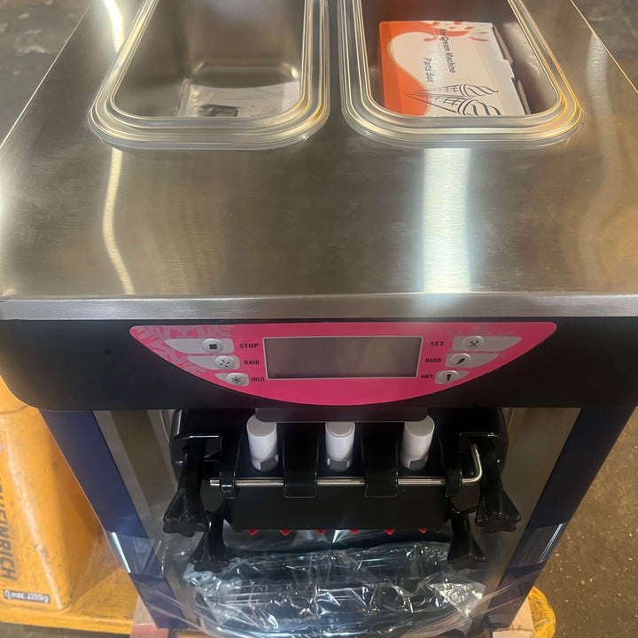 KRD Three Flavour Soft Serve Ice Cream & Frozen Yoghurt Machine with Air Pump Function 20-25L/H