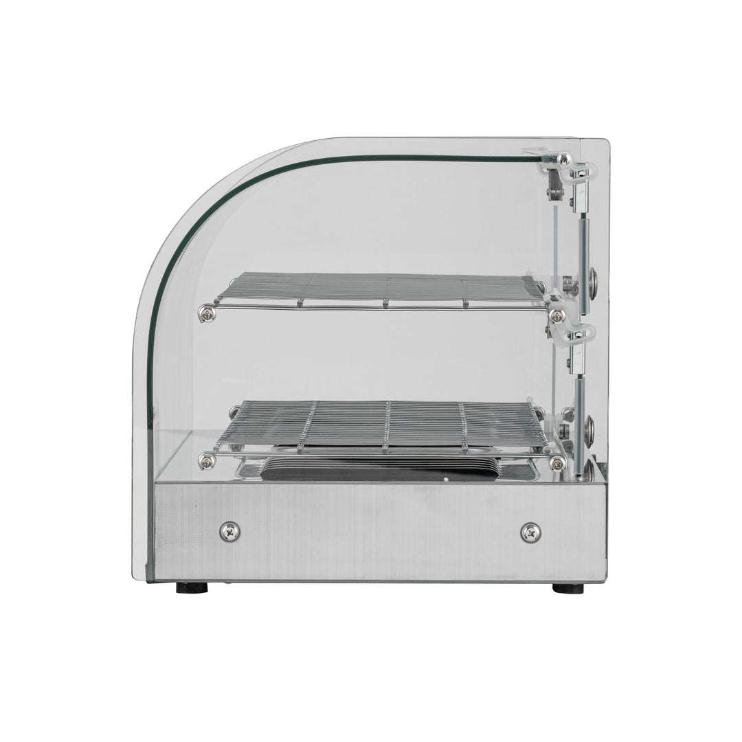 KRD 2 Tier Curved Front Heated Display Case 45 Litres Countertop XCR45L