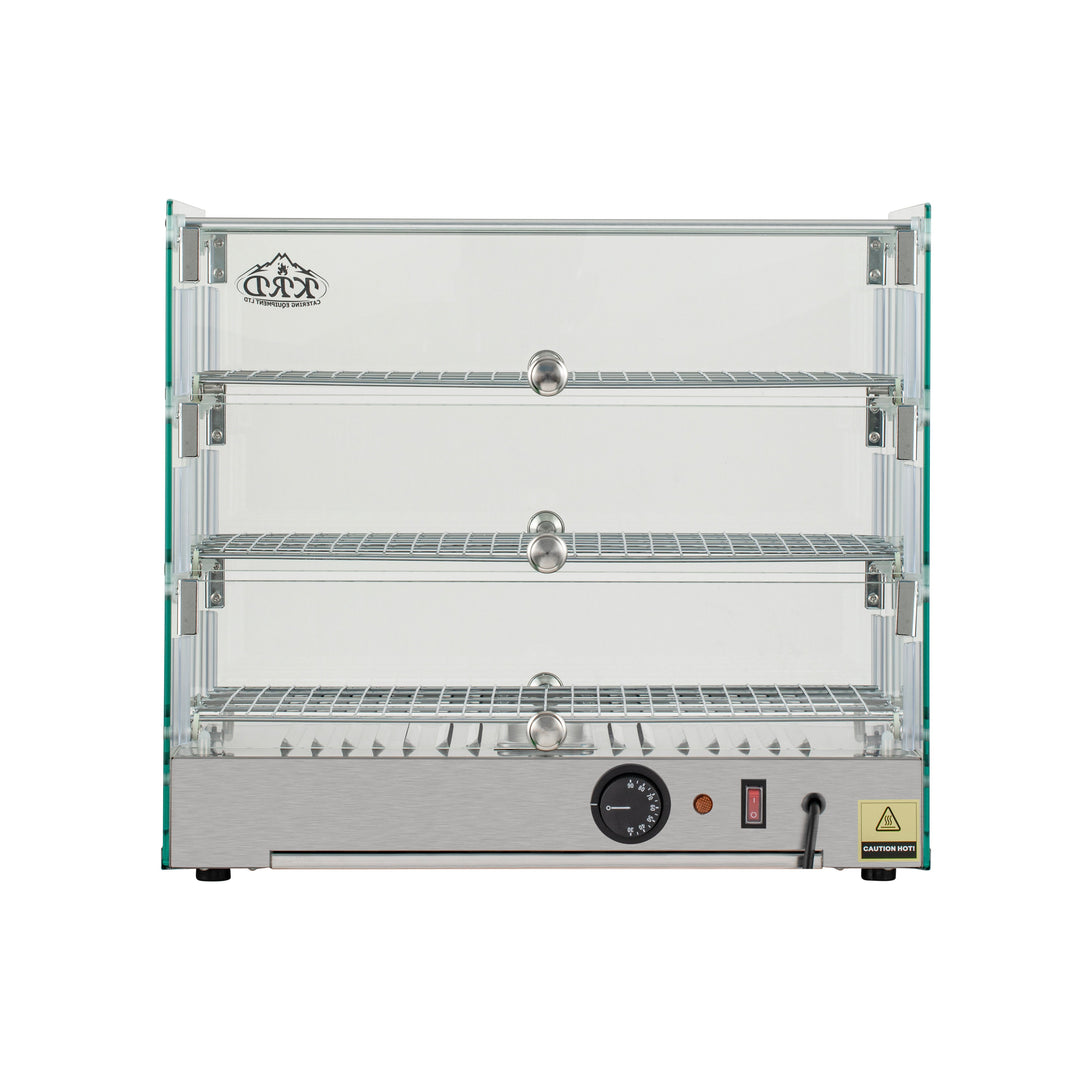 KRD Countertop 3 Tier Heated Display Cabinet 65 Litres Stainless Steel XCR65L