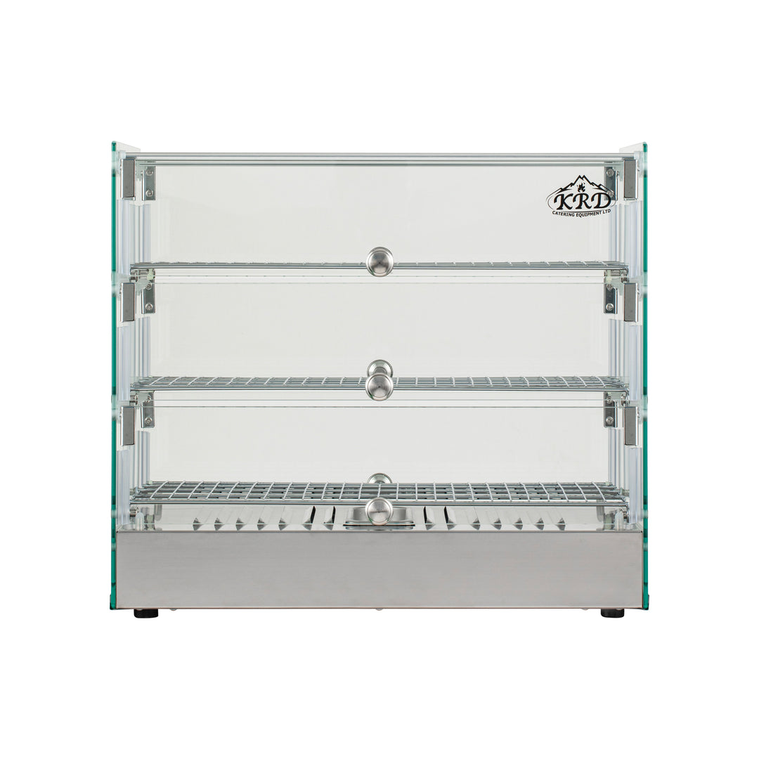 KRD Countertop 3 Tier Heated Display Cabinet 65 Litres Stainless Steel XCR65L