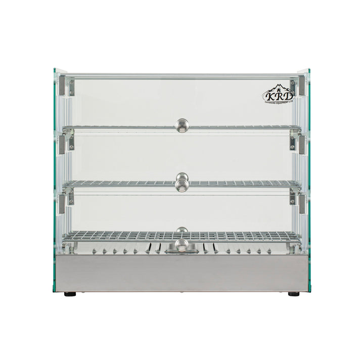 KRD Countertop 3 Tier Heated Display Cabinet 65 Litres Stainless Steel XCR65L
