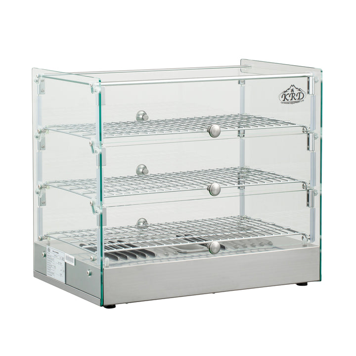 KRD Countertop 3 Tier Heated Display Cabinet 65 Litres Stainless Steel XCR65L
