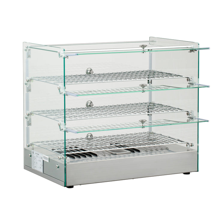 KRD Countertop 3 Tier Heated Display Cabinet 65 Litres Stainless Steel XCR65L