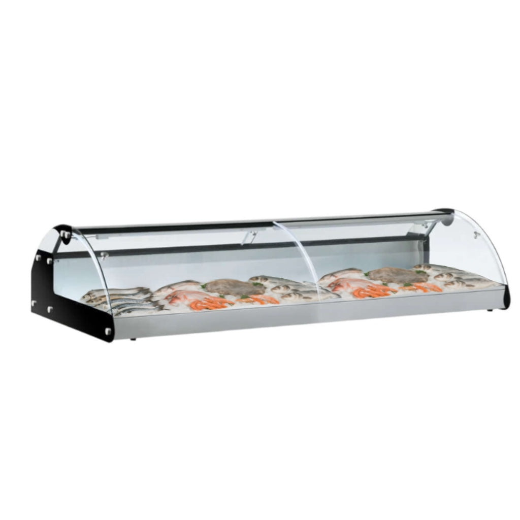 KRD Commercial Fish Display Serve Over Counter Fridge 248 litres 180cm