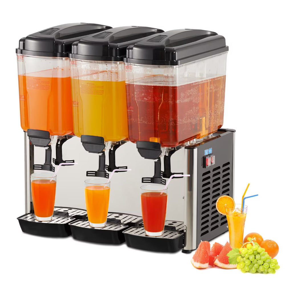 KRD 3 Tank Juice Dispenser 3 x 18L Cold Drinks Machine