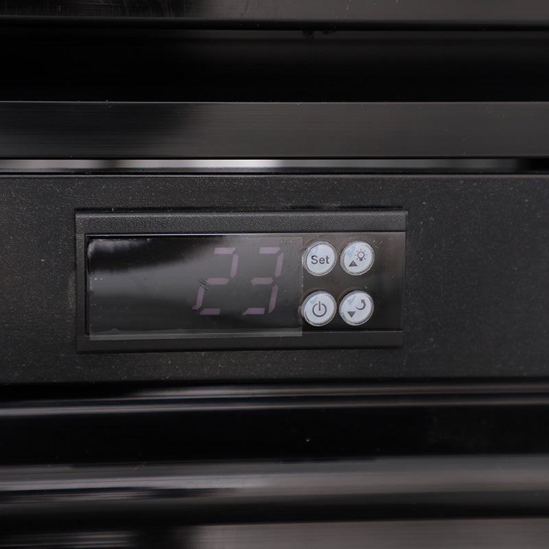 Digital temperature display panel of KRD Commercial Double Bottle Cooler Fridge 2 Sliding Glass Door 108cm LGF800S