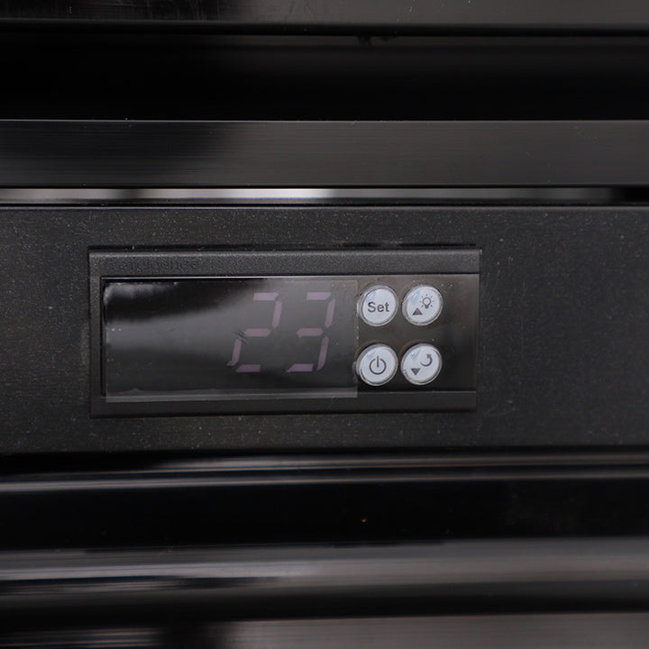 Digital temperature display panel of KRD Commercial Double Bottle Cooler Fridge 2 Sliding Glass Door 108cm LGF800S