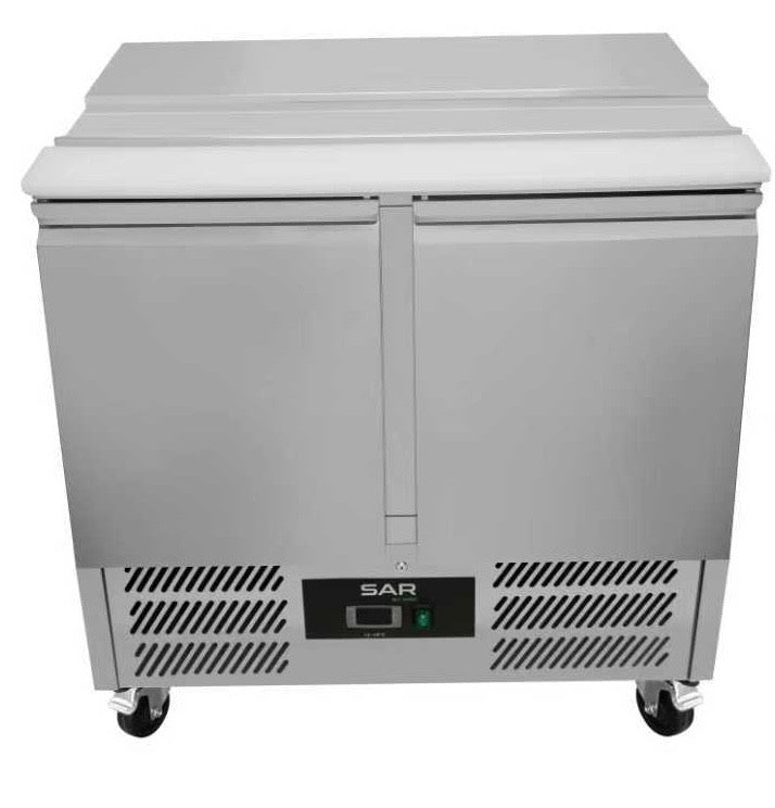 KRD Commercial 2 Door Prep Counter Fridge Saladette