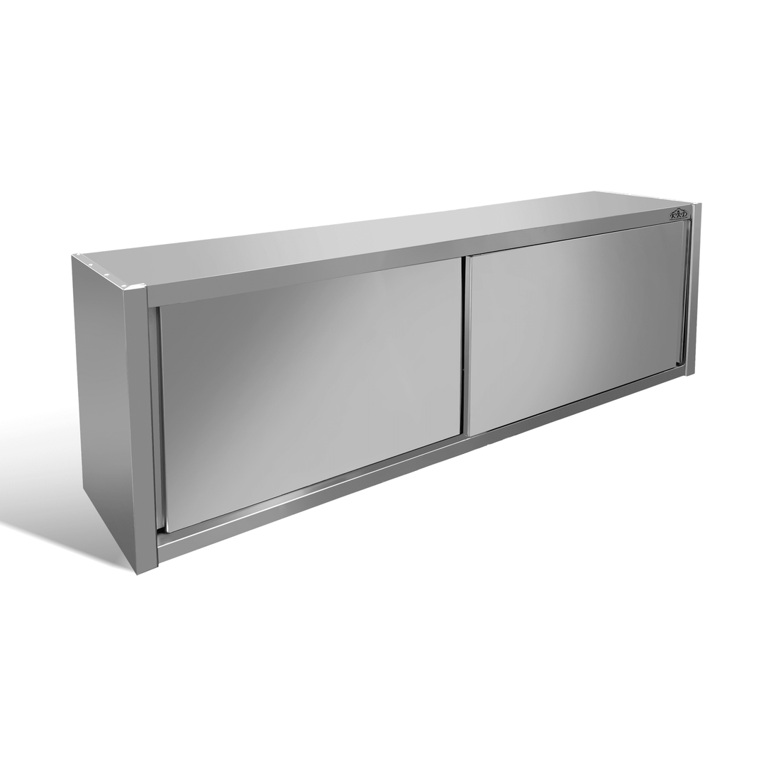 KRD Wall-mounted stainless steel sliding-door cabinet 1400 x 400mm Stainless Steel THWSR144