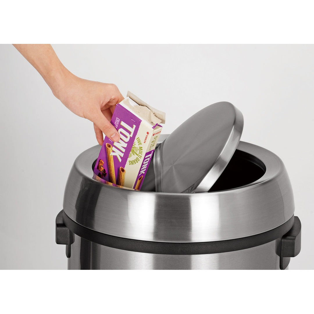 KRD 60 Litre Round Touch Top Bin Swing Stainless Steel
