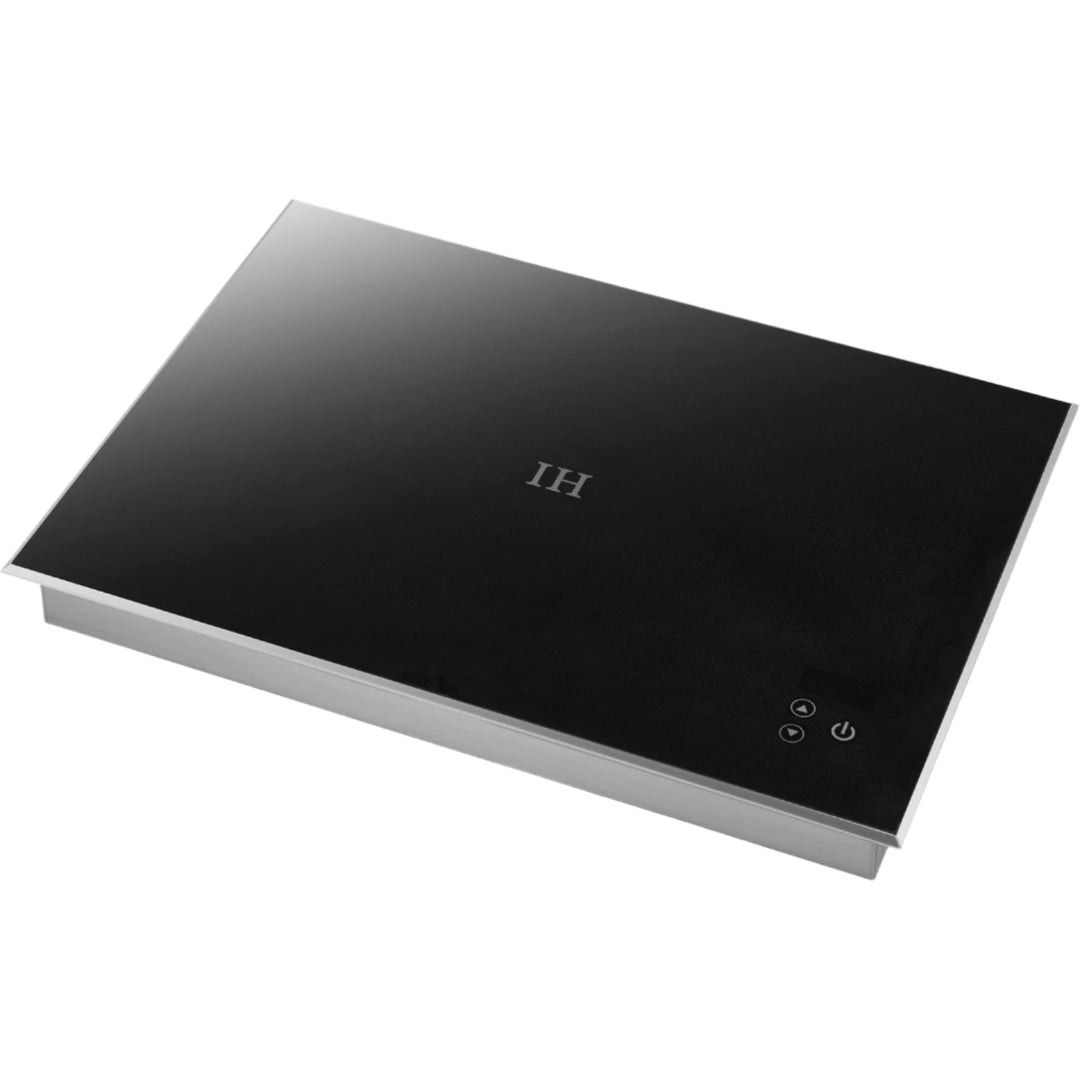 KRD Professional 1kW induction warmer, drop-in design, glass top surface, ideal for buffet and catering use.