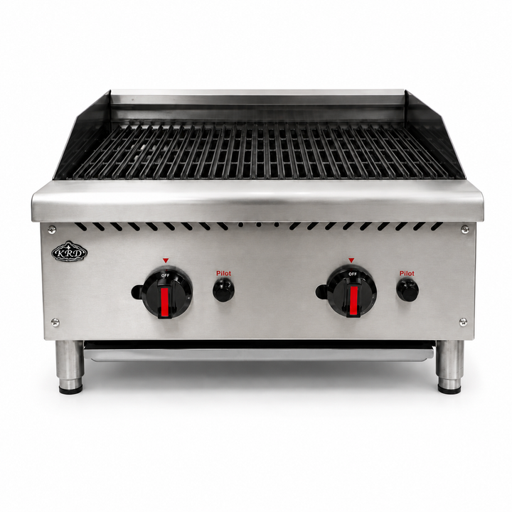 KRD Professional Natural Gas Chargrill 2 burners 15kW 60cm Dual Control ECB24SX