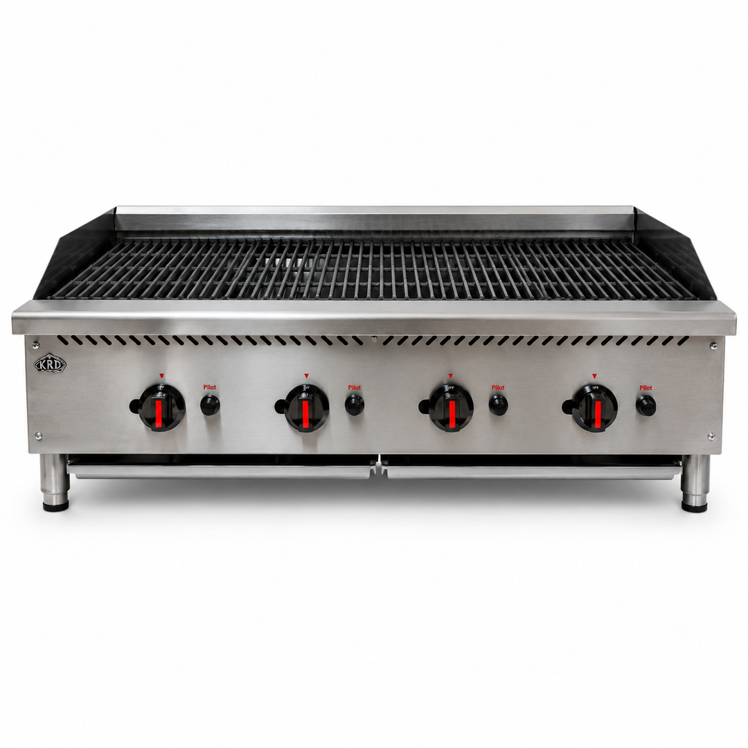 KRD Professional Natural Gas Chargrill 4 burners 30kW 120cm Quad Control ECB48SX