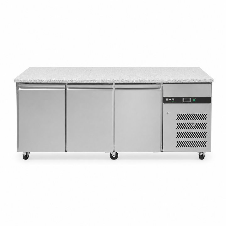 KRD Commercial Refrigerated Prep Counter Marble Top 3 Door 1795mm GZ3100TN