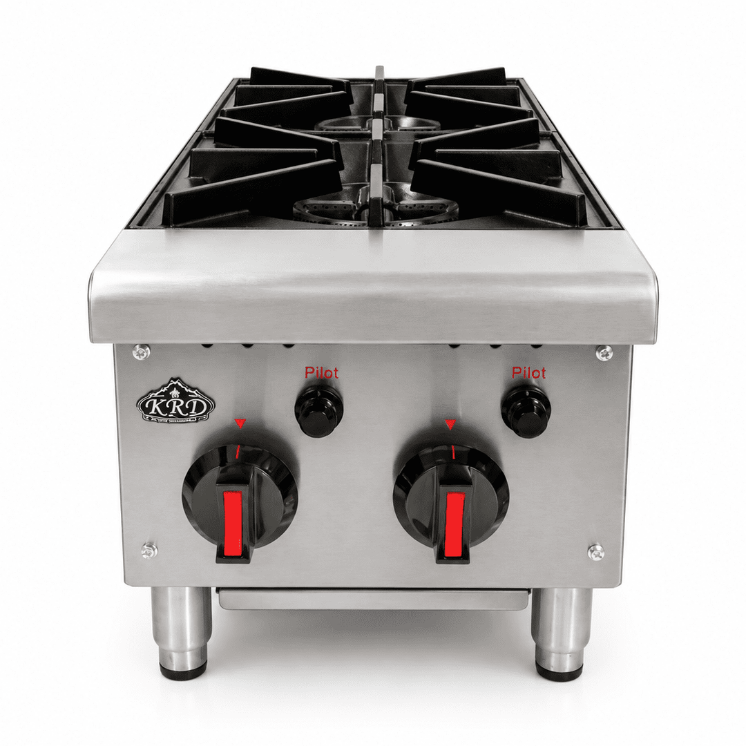 KRD Commercial Gas Range 2 Burner 10.4kW LPG HP12-MF