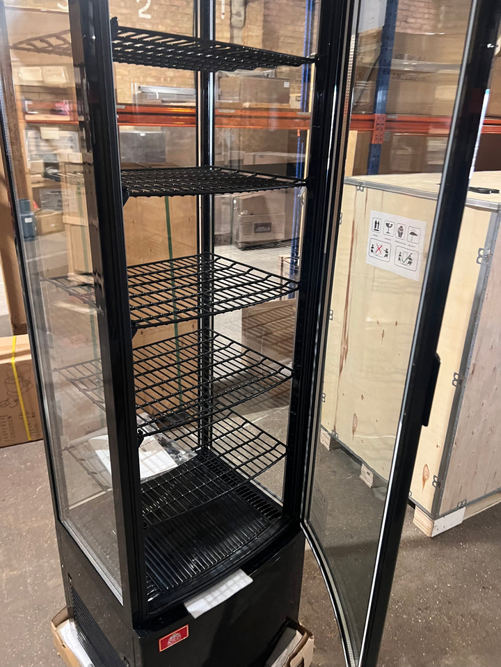 KRD Upright Commercial Glass Refrigerated Display Cooler 278 Litres 4 Shelves 1915mm Height