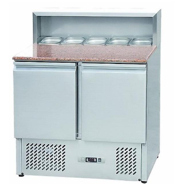 KRD Pizza Prep Table 2 doors Stainless steel Pizza top 5xGN1/6 Depth 700mm PS900