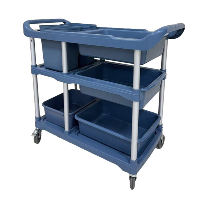 KRD Professional Dish Collecting/Bussing Trolley 6 bins with durable plastic design for commercial kitchen use.