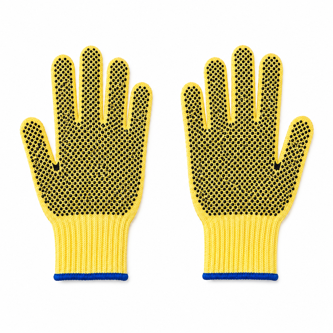 Cut Resistant Safety Gloves EN388 PVC Grip Pack of 12 Pairs