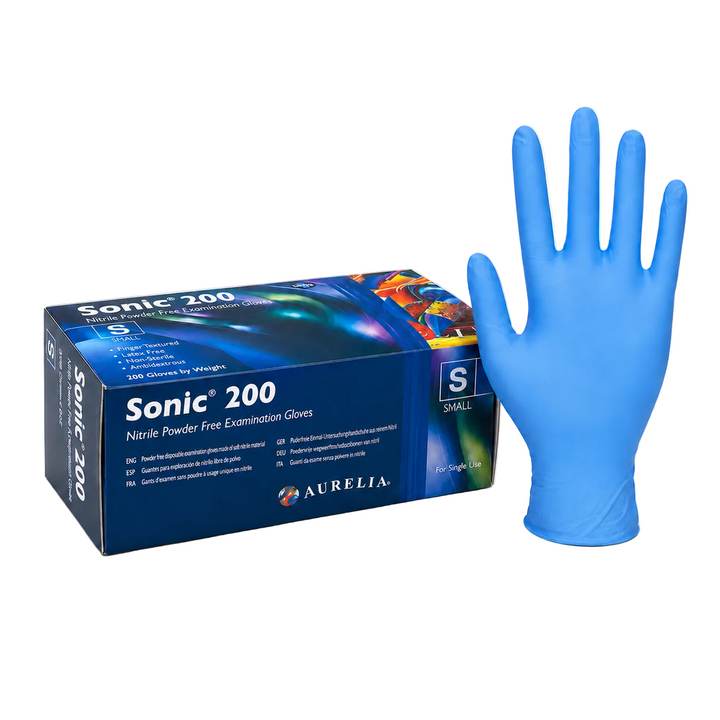KRD Disposable Blue Nitrile Gloves Powder Free Small (Pack of 200)