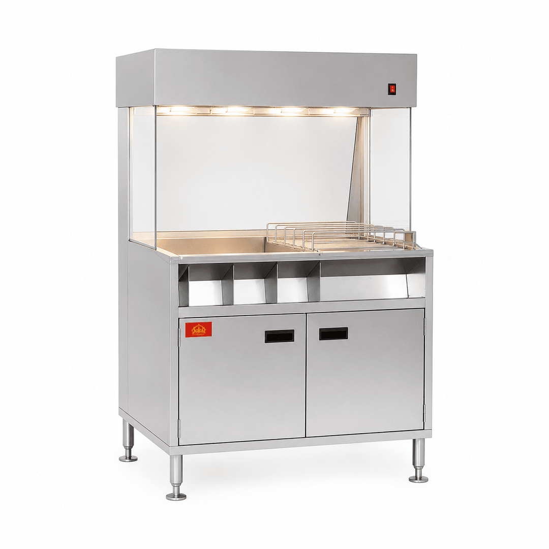 KRD Chip Scuttle Dump Bagging & Warming Station 1000mm Electric VF100