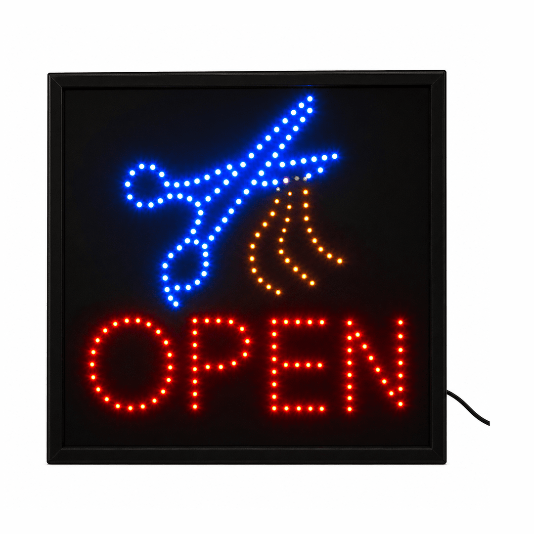 KRD LED OPEN Barber Sign Flashing Shop Window Display TL-334