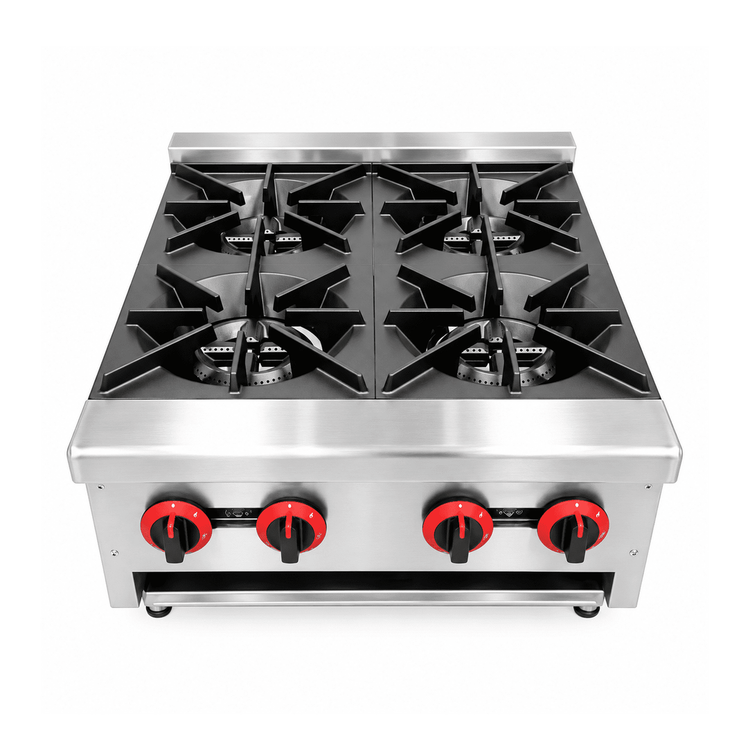 KRD Commercial Gas Range Cooker 4 Burner 25.2kW Natural Gas KG-RB-4