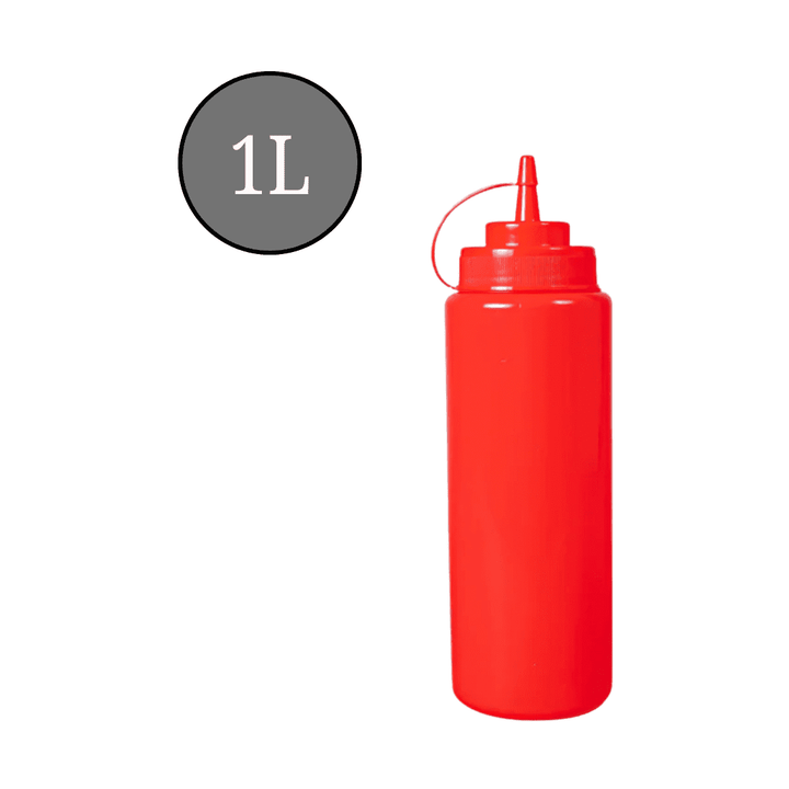 KRD 6 pack of Squeeze Sauce Bottles 1000ml Red