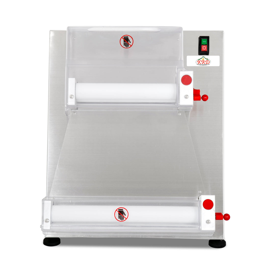 KRD Commercial Pizza Dough Roller Twin rollers 400mm DR40S with stainless steel construction for restaurants and pizzerias.