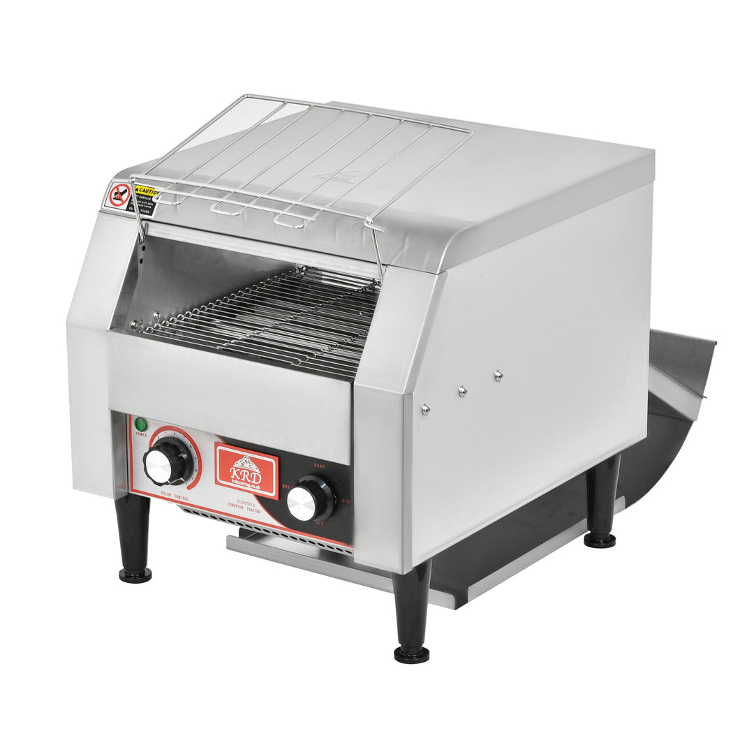 KRD Commercial Electric conveyor toaster 1940W KR-TT-300 designed for commercial catering with stainless steel exterior.