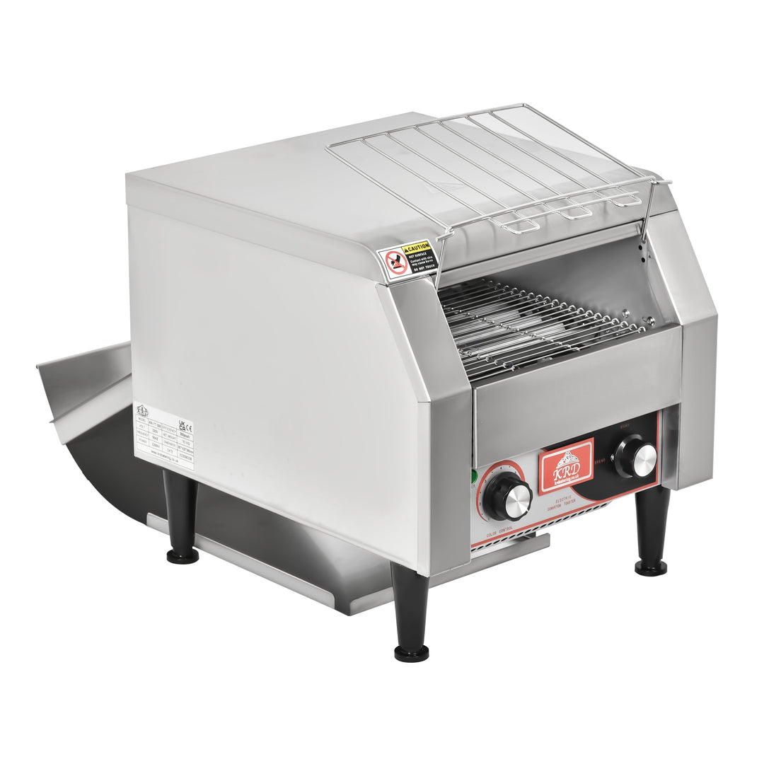 KRD Commercial Electric conveyor toaster 1940W KR-TT-300 for commercial kitchen equipment and catering, stainless steel construction.