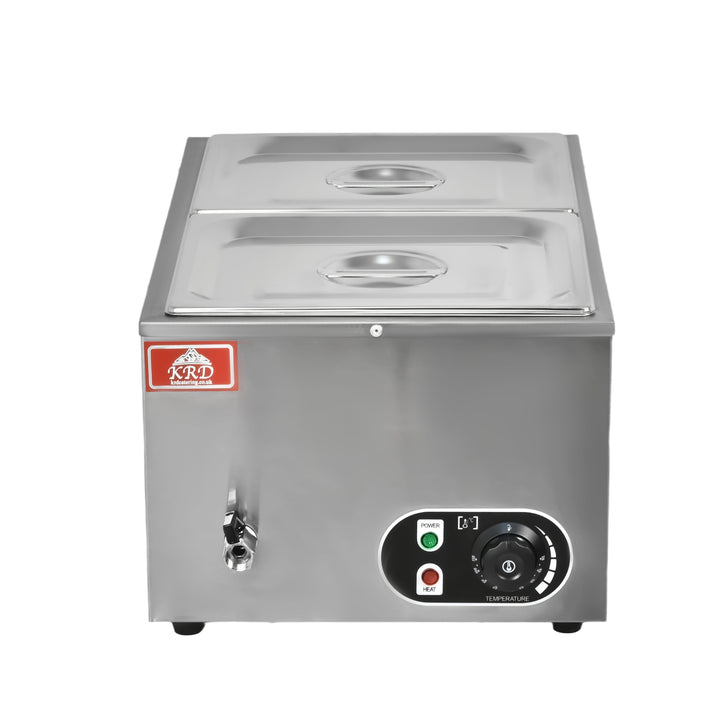 KRD Electric Bain Marie With 2x1/2GN Pans And Lids Countertop KRB-2V stainless steel commercial catering equipment.