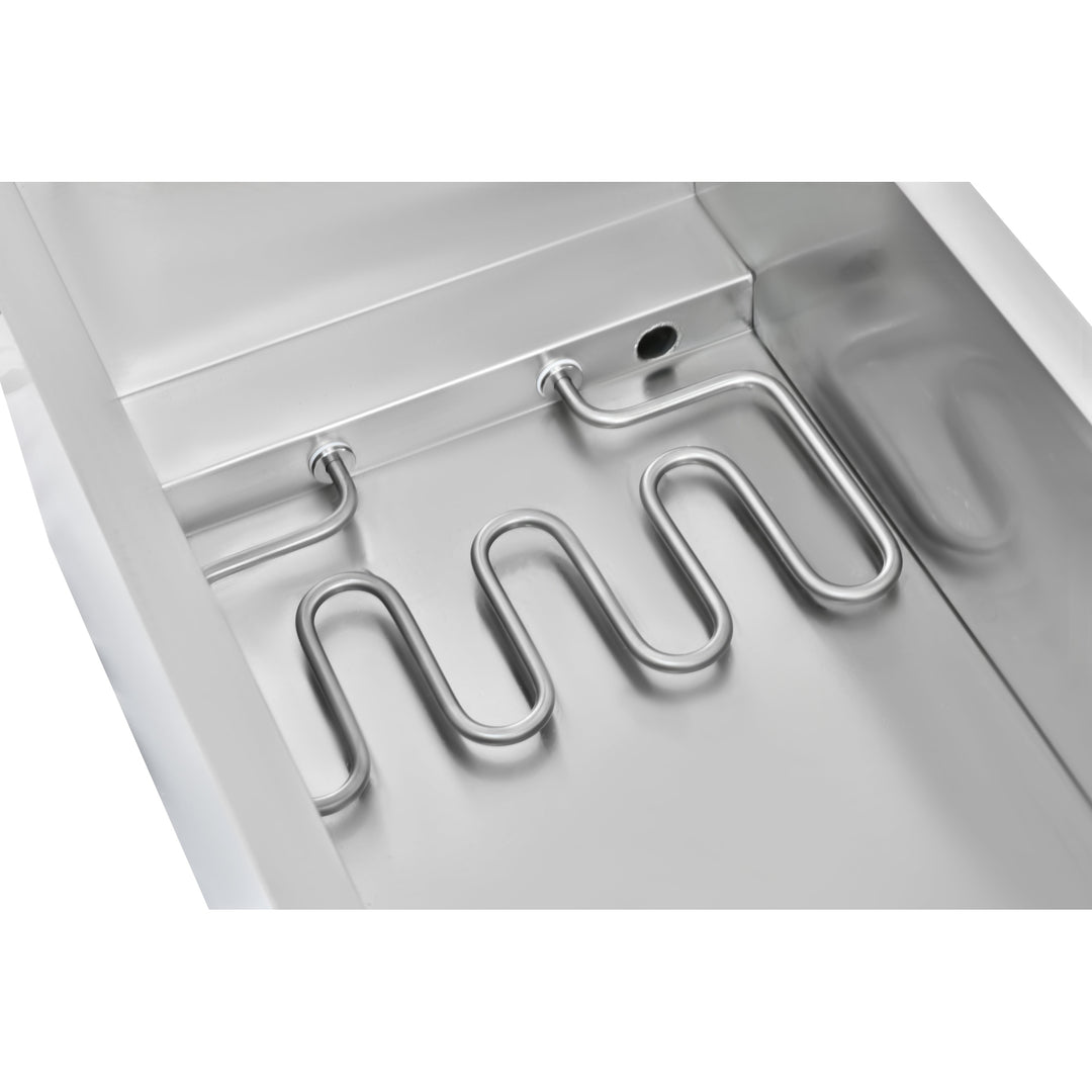 KRD Electric Bain Marie With 2x1/2GN Pans And Lids Countertop KRB-2V stainless steel heating element in a commercial kitchen equipment.