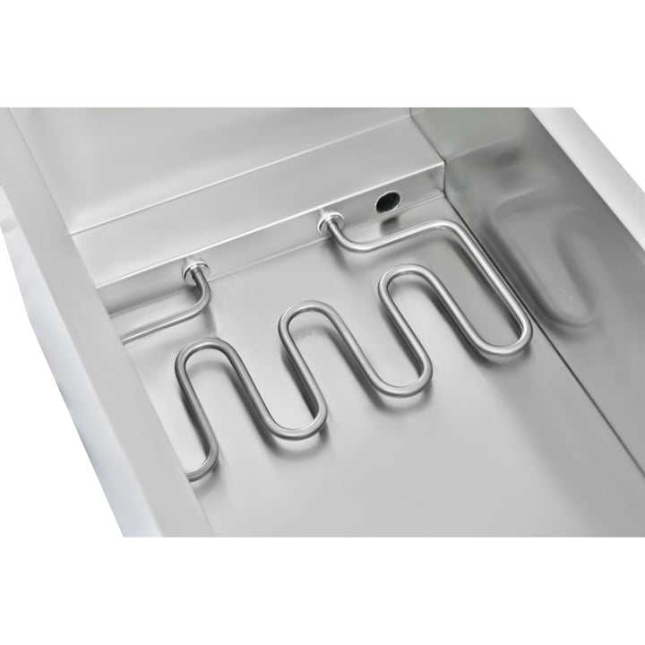 KRD Electric Bain Marie With 2x1/2GN Pans And Lids Countertop KRB-2V stainless steel heating element in a commercial kitchen equipment.