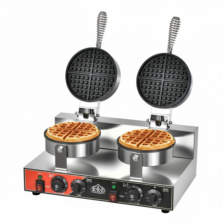 KRD Heavy Duty 2-Plate electric waffle machine 1200W+1200W KR-WM-2