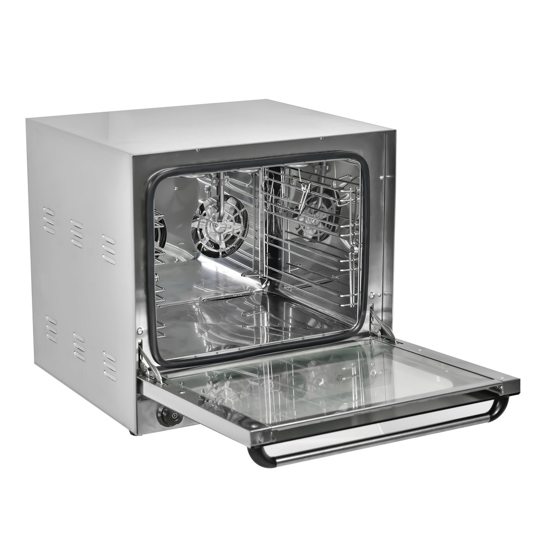 KRD Combi Steamer Electric Convection Oven 2600W KRO-4A with stainless steel finish and open door display.