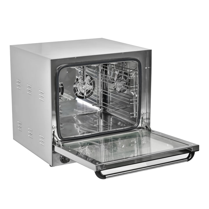 KRD Combi Steamer Electric Convection Oven 2600W KRO-4A with stainless steel finish and open door display.